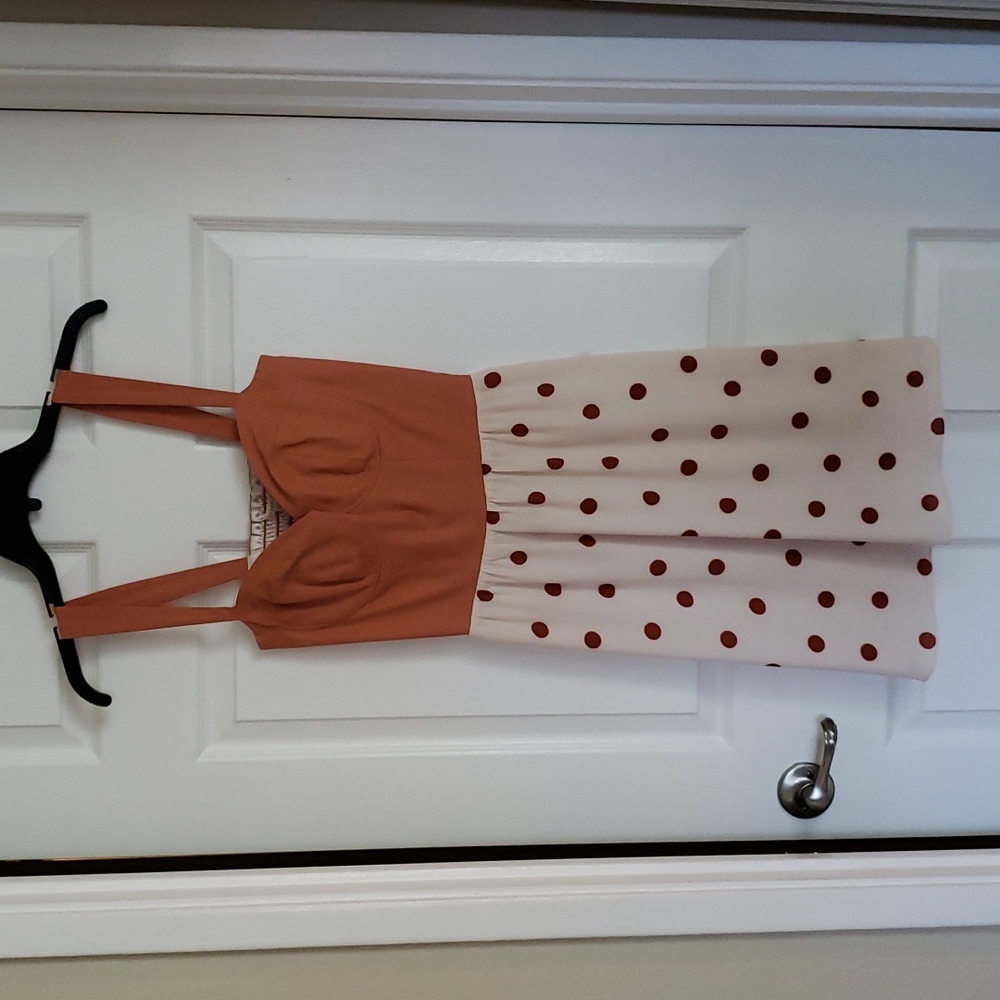 Anthropologie Paper Crown Polka Dot Summer Spring Party Dress 6